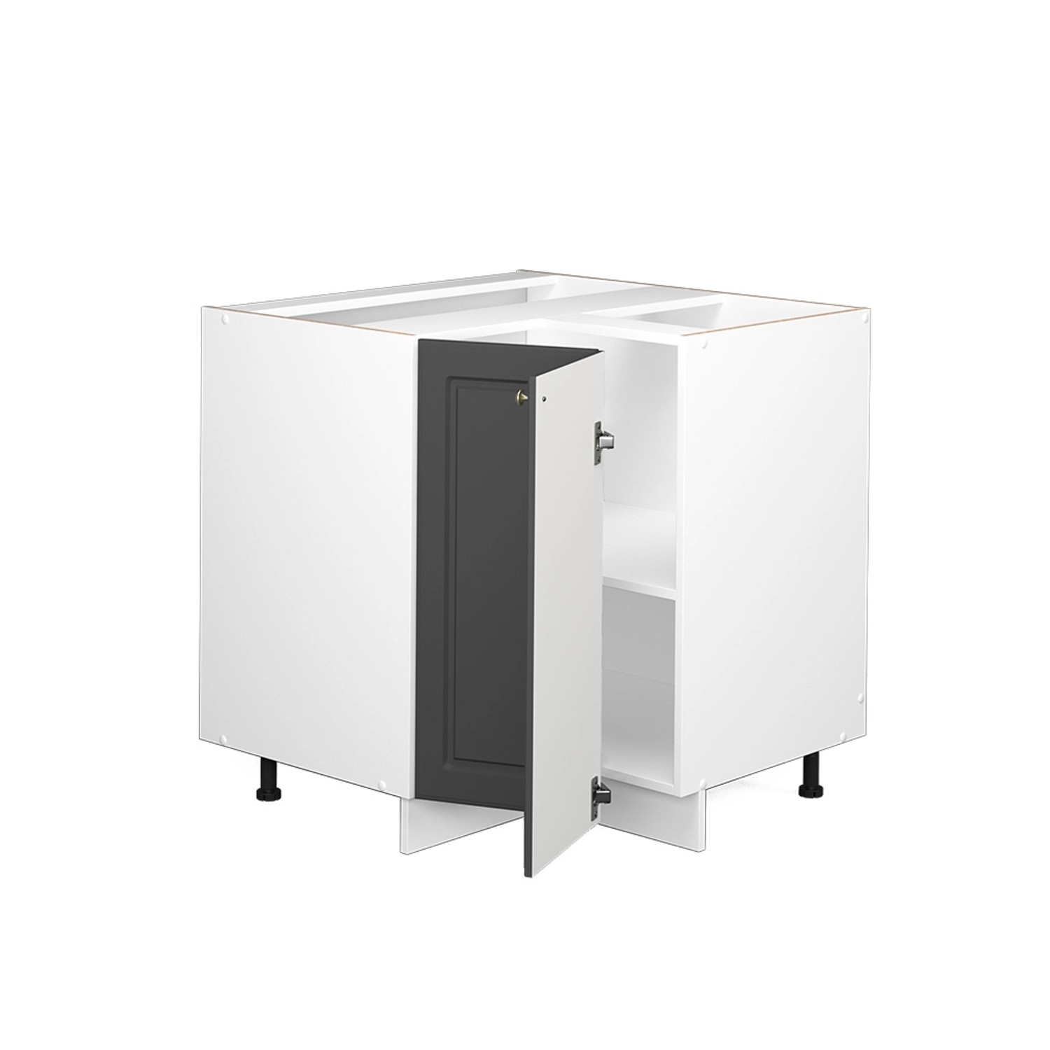 Vicco Eckunterschrank Fame-Line Anthrazit-Gold/Weiß 81 cm AP Anthrazit