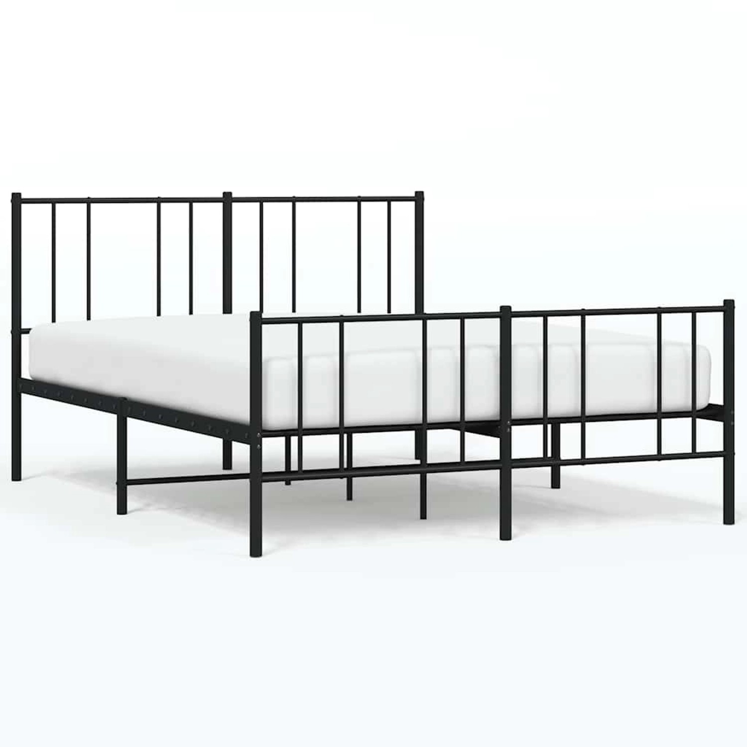 vidaXL Bettgestell mit Kopf- und Fußteil Metall Schwarz 135x190 cm 352497 günstig online kaufen