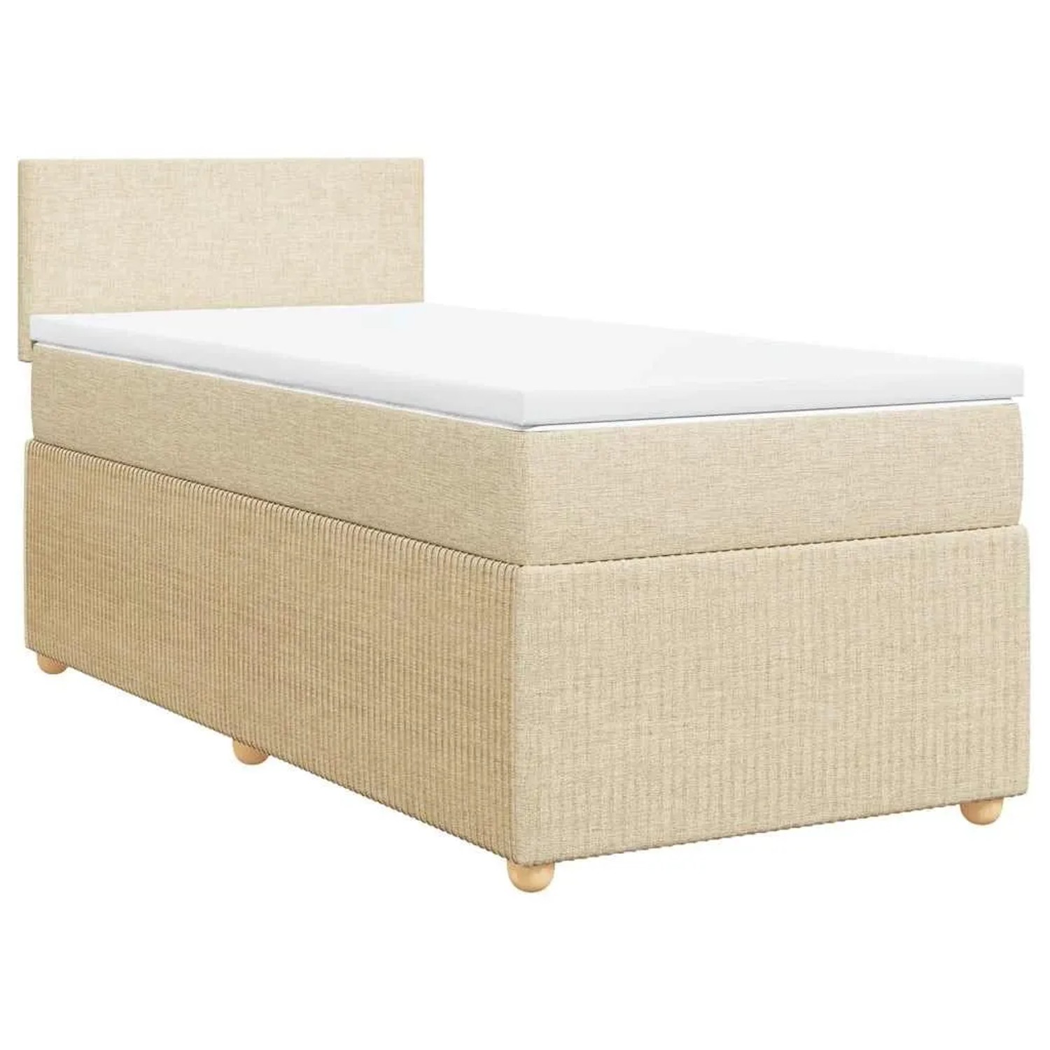 vidaXL Boxspringbett mit Matratze Creme 90x200 cm Stoff 3287337 günstig online kaufen