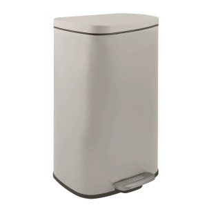 Spirella Kosmetikeimer Akira, 30 l, Taupe, aus Stahl mit Pedal und Inneneimer.