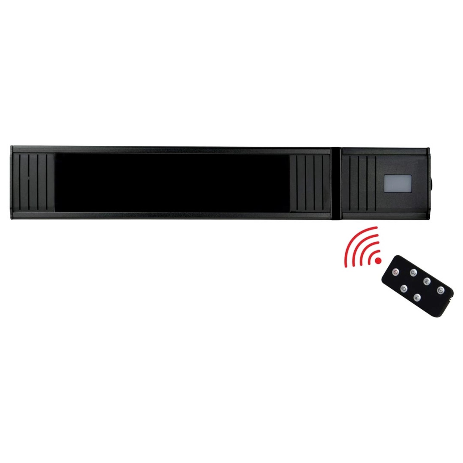Heizstrahler Infrae 1500 W mit Glasabdeckung Schwarz inklusive Fernbedienung