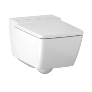 Weißes Geberit Wand-WC Xeno mit geschlossenem SoftClose WC-Sitz. Modernes, spülrandloses Tiefspül-WC für Ihr Badezimmer.
