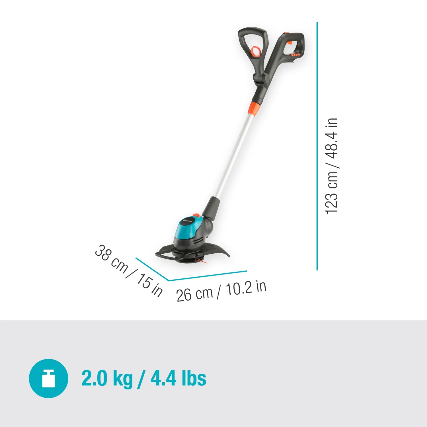 Gardena Akku-Trimmer EasyCut 23/18V P4A solo, Akku-Rasentrimmer mit RotorCut-System, ohne Akku/Ladegerät.