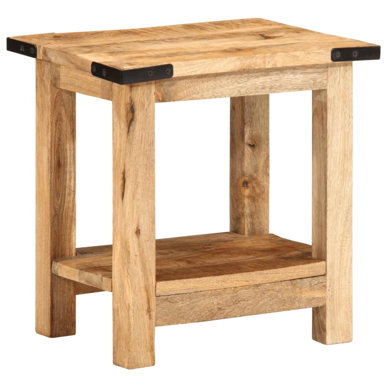vidaXL Beistelltisch aus Mangoholz mit Ablage, 40x30x40 cm, ideal als Wohnzimmertisch.