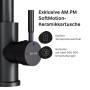 Schwarze AM.PM Küchenarmatur Play, Einhebelmischer mit SoftMotion Keramikkartusche.