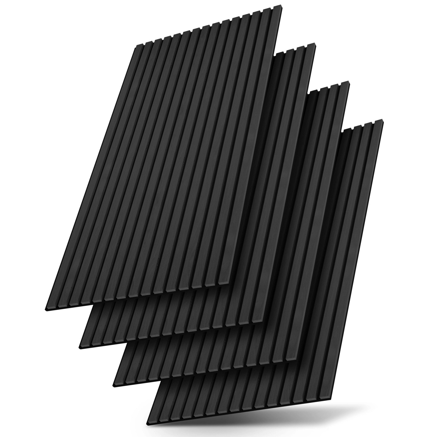 Juskys Wandpaneele Akustik 4er Set 120x60 cm Eiche Dunkelgrau