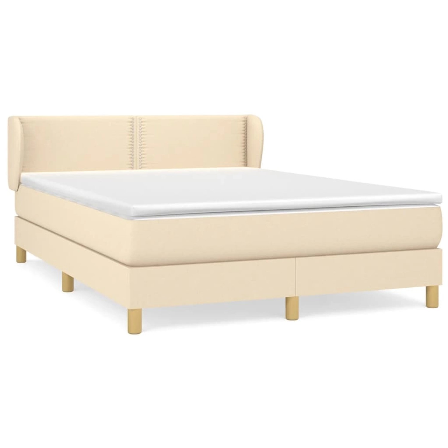 vidaXL Boxspringbett mit Matratze Creme 140x200 cm Stoff1372231 günstig online kaufen