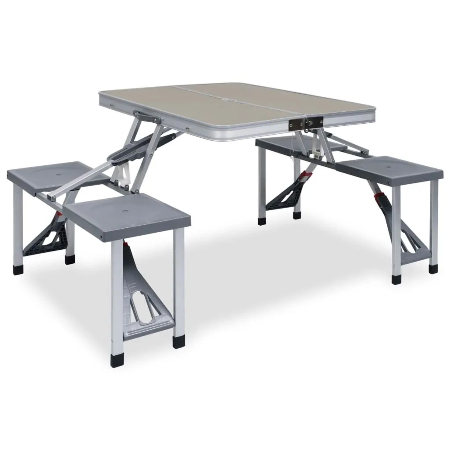 vidaXL Klappbarer Campingtisch mit 4 Sitzen Stahl Aluminium 47686