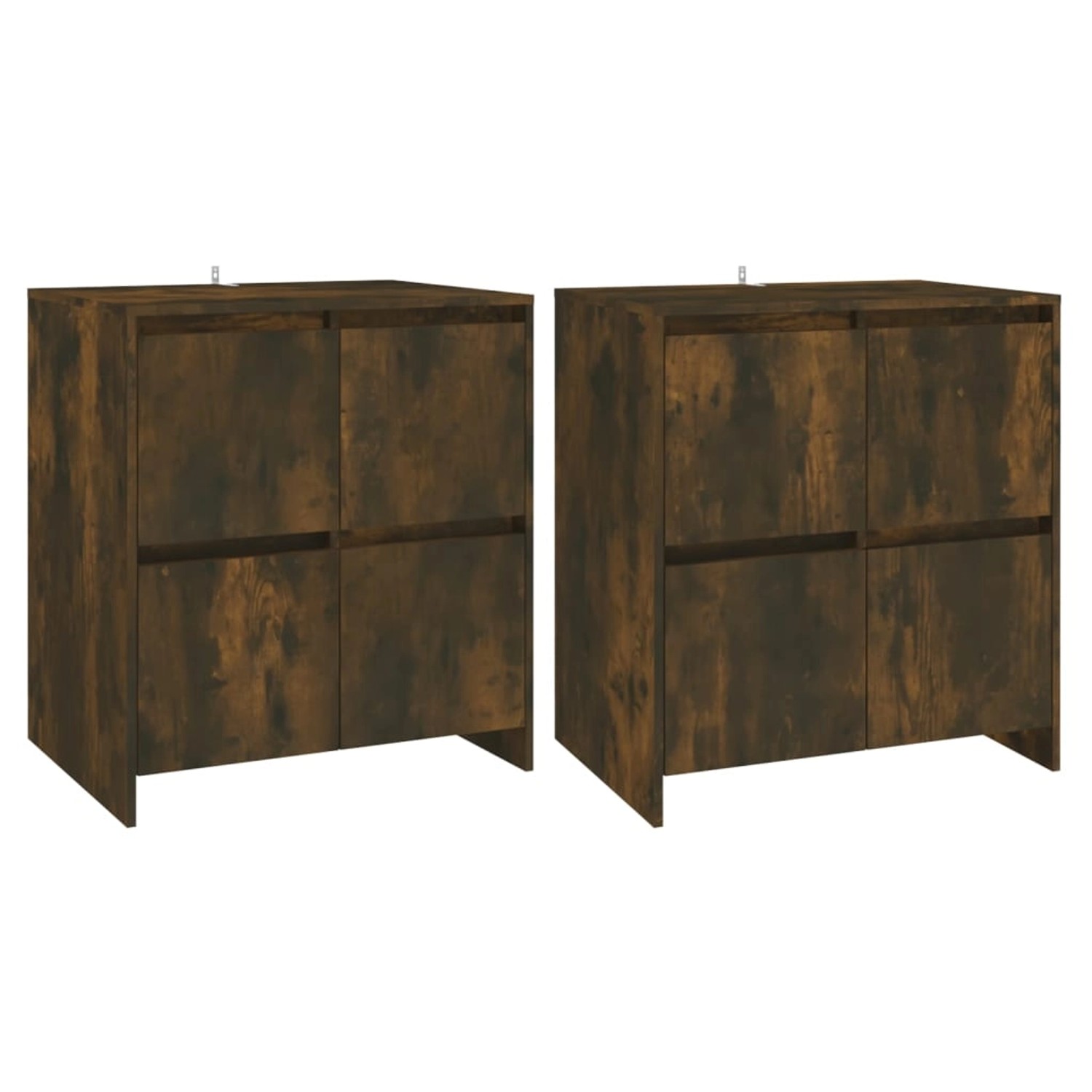 vidaXL Sideboards 2 Stk Räuchereiche 70x41x75 cm Holzwerkstoff 3098094