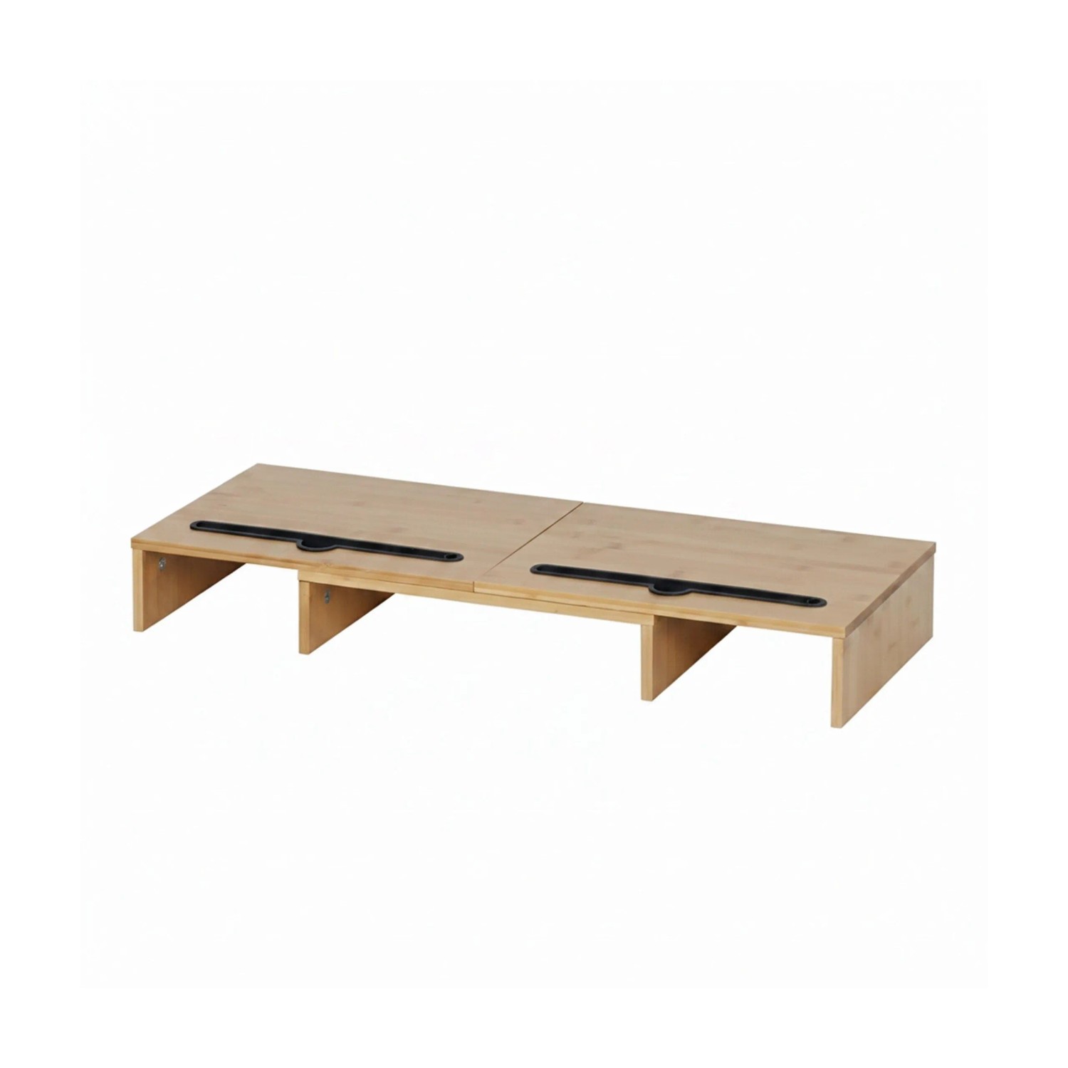 Relaxdays Monitorständer Bambus Natur Verstellbar für 2 Monitore 10 cm x 74 cm x 27 cm