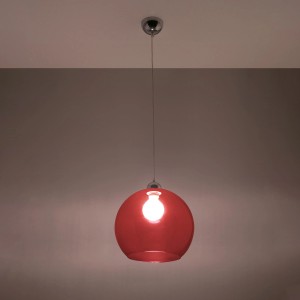 Rote Hängeleuchte Ball von Sollux Lighting, runde Glasleuchte für Lampen & Leuchten.