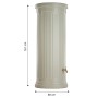 Garantia Regenwassertank 330 l, sandbeige, Säulen-Design mit Maßen.