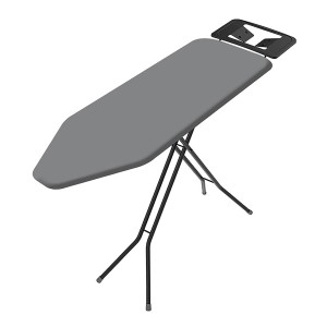 Michelino Bügelbrett, anthrazit, mit Ablage, höhenverstellbar und klappbar.