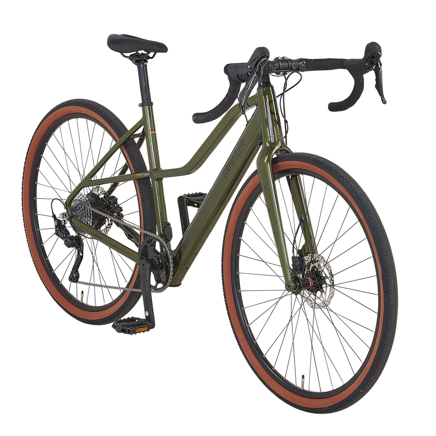 Prophete Gravel E-Bike Graveler 1.0 Damen Grün Metallic Glanz 28 Zoll
