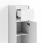 Vicco Midischrank Emma, weiß, 30x95 cm, mit offener Schublade und Tür, Badregal für mehr Stauraum.