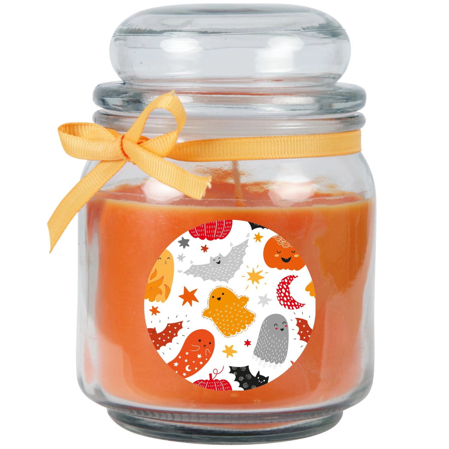 HS Candle Duftkerze & Glas Halloween Orange Bonbon 70h günstig online kaufen