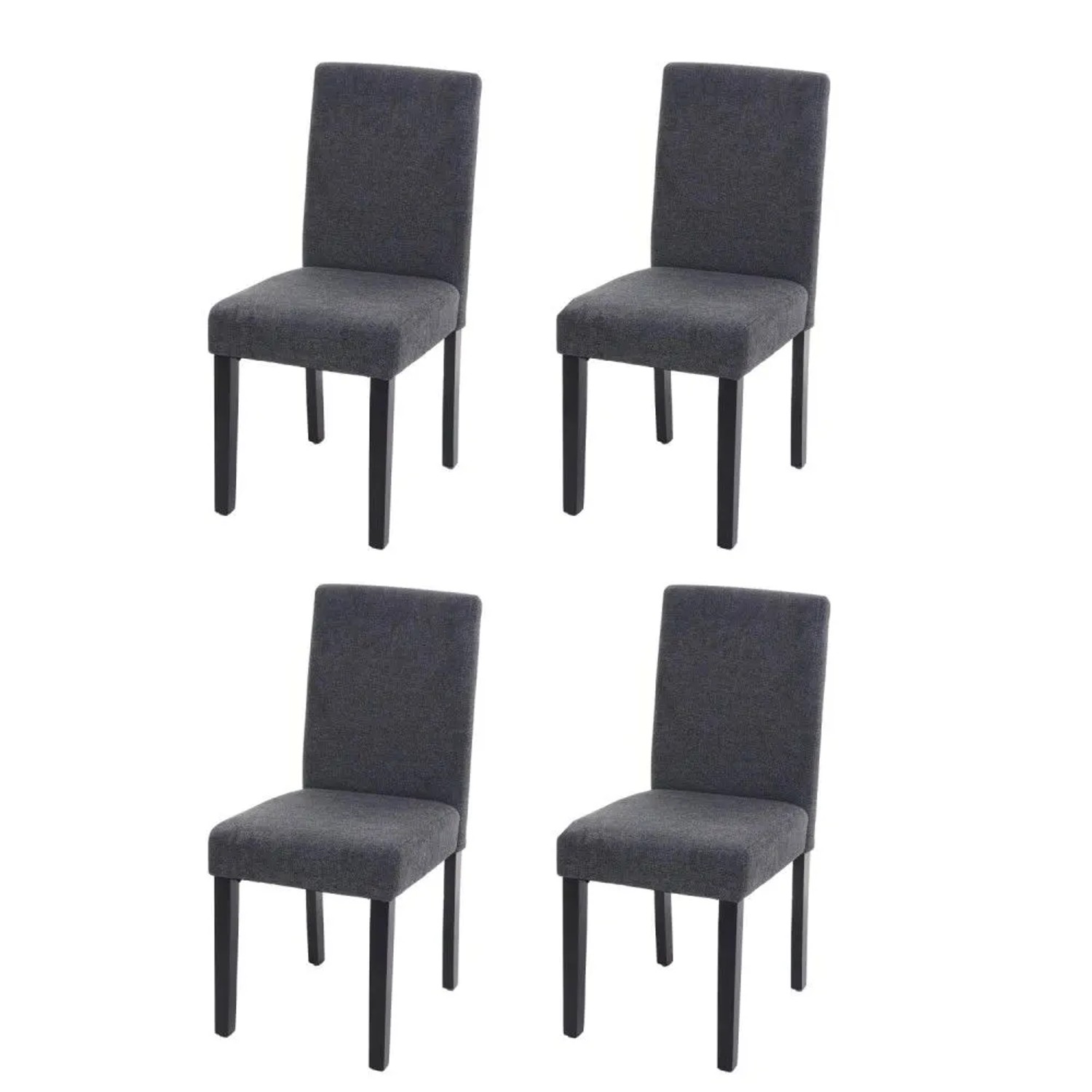 MCW Esszimmerstuhl Littau 4er-Set Textil Anthrazitgrau Dunkle Beine
