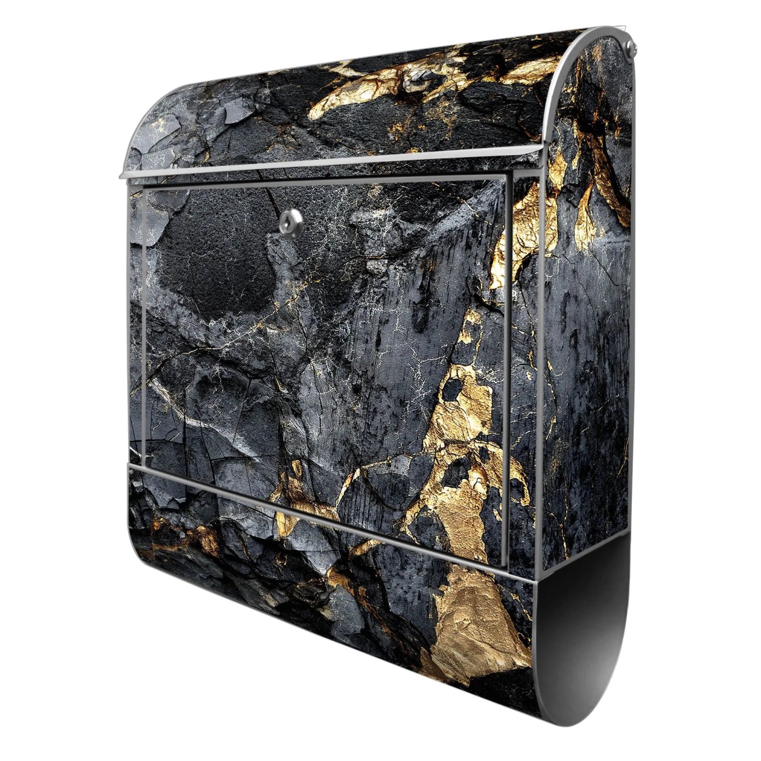 Banjado Design Briefkasten Silber Pulverbeschichtet 39x47x14cm 2 Schlüssel günstig online kaufen