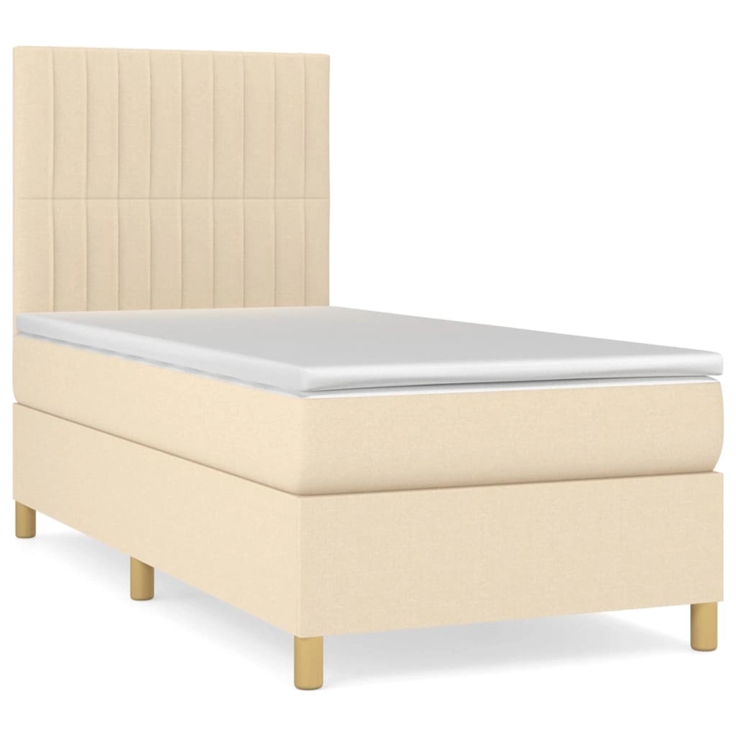 vidaXL Boxspringbett mit Matratze Creme 90x200 cm Stoff 3142470 günstig online kaufen