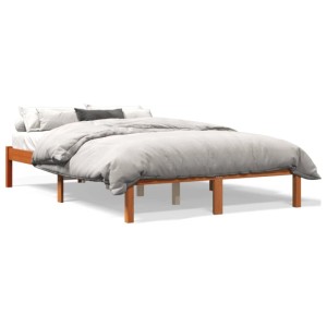 vidaXL Massivholzbett ohne Matratze Wachsbraun 120x200 cm Kiefernholz 844854