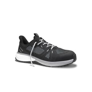ELTEN Sicherheitshalbschuh TAIFUN XXSW in Schwarz-Grau mit atmungsaktivem Meshmaterial und weißer WELLMAXX Sohle. S1 ESD.