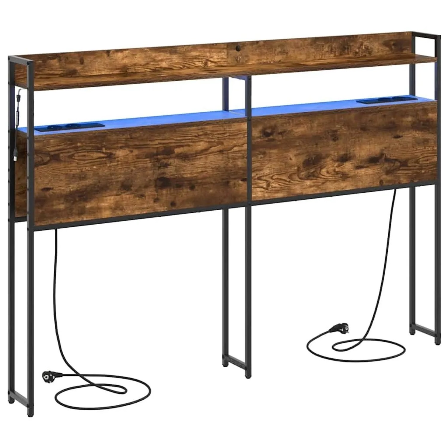 vidaXL Aufbewahrungskopfteil mit Regal Räuchereiche 140,5 x 15 x 98 cm 859697