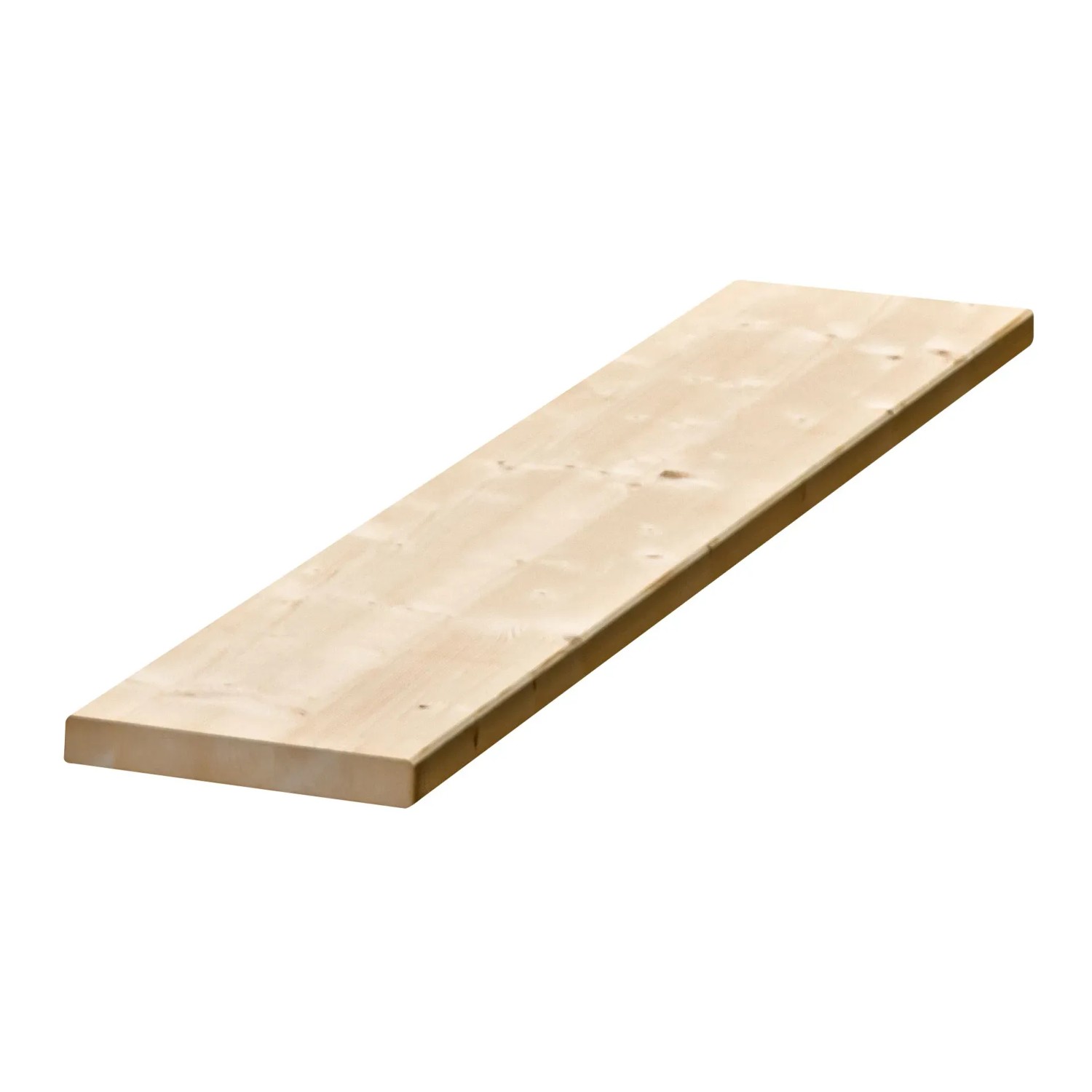 Unbehandelte Fichte Leimholzplatte, 200x50x2,8 cm, ideal für Regalböden und Möbelbau.