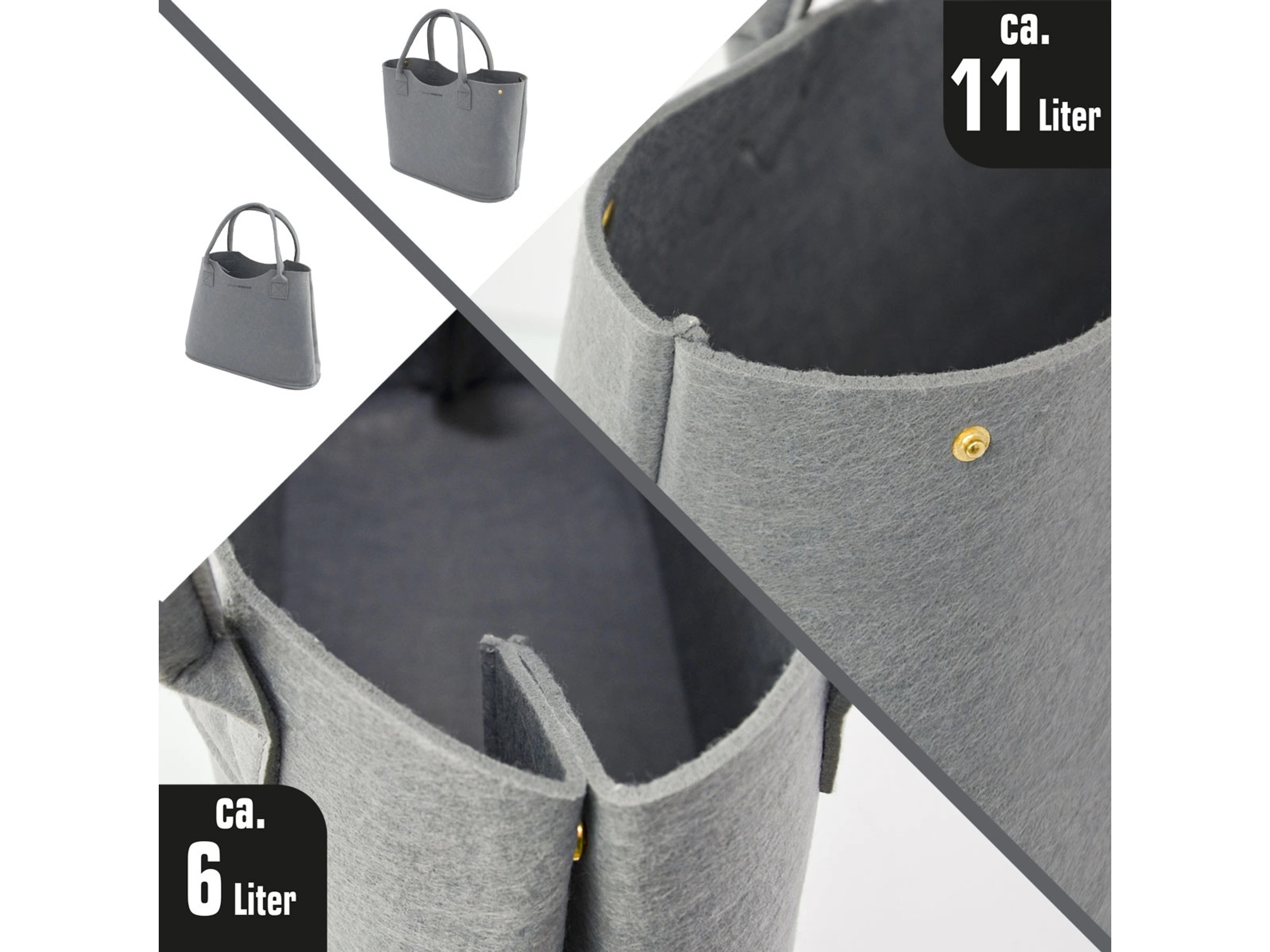 filz shopper grau