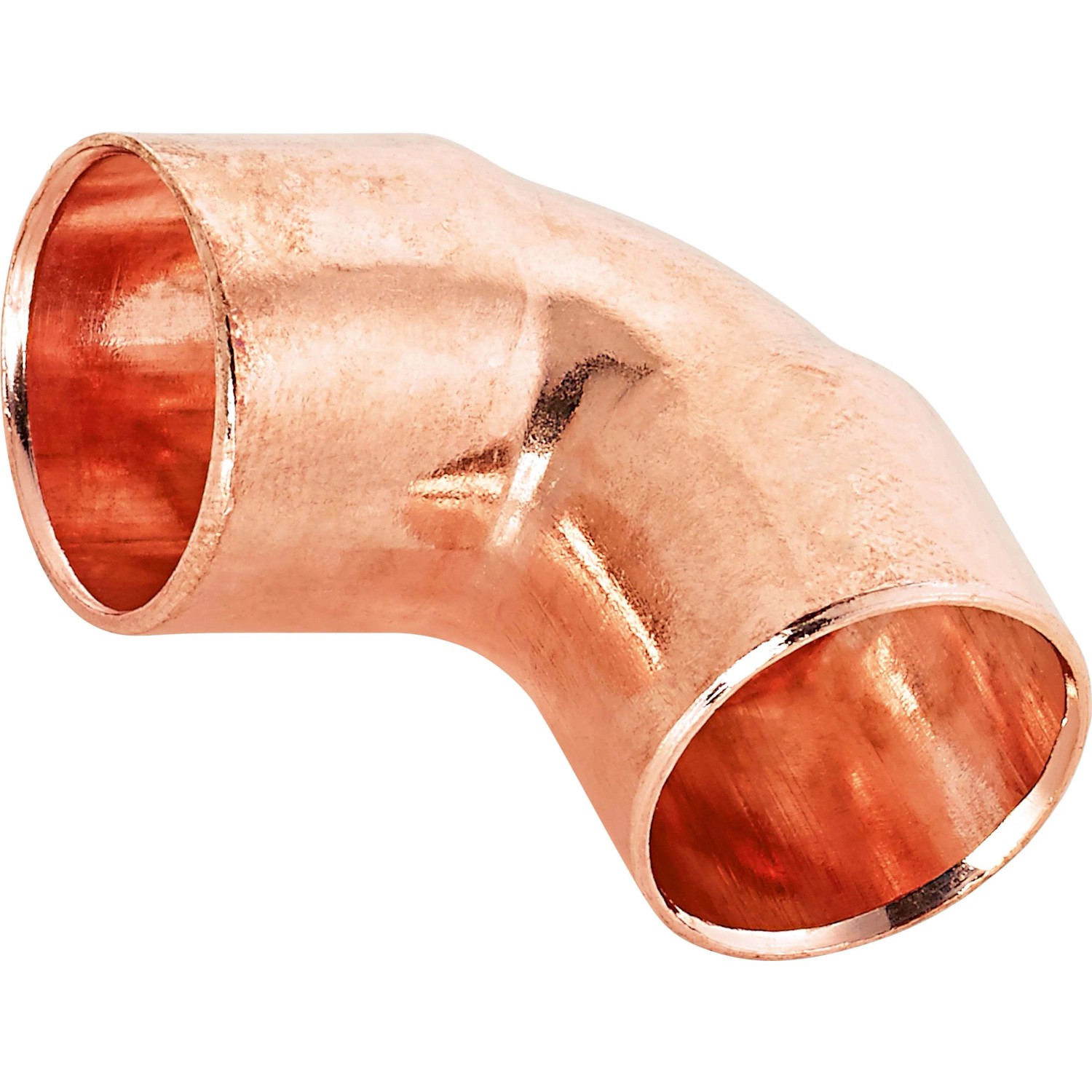 Löt-Winkel, Ø 15mm, aus Kupfer, 90-Grad-Bogen für Kupferrohr-Verbindungen.