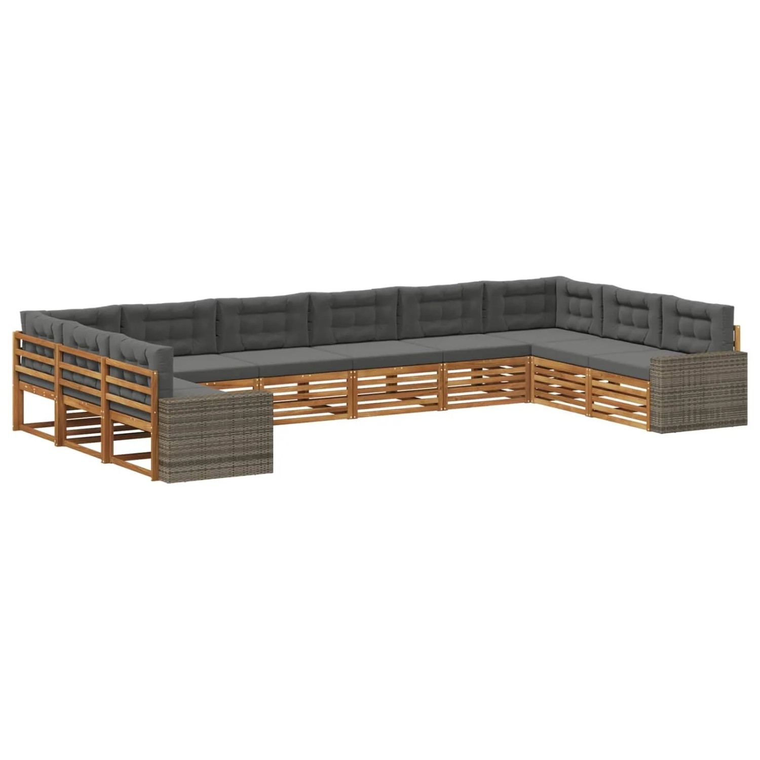 vidaXL Sofagarnituren mit Kissen 10 Stk Massivholz Akazie 3383910
