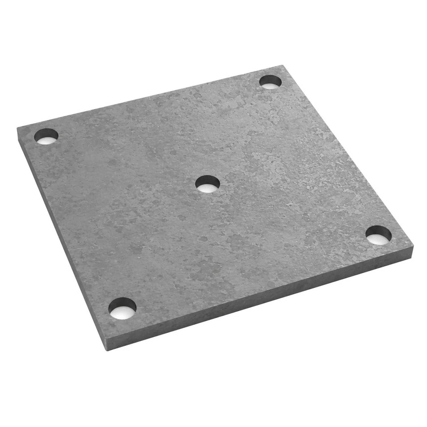 SOTECH Anschweißplatte 200 x 200 x 8 mm Stahl Q235 Schwarz Unbehandelt 5 Befestigungslöcher Ø16 mm