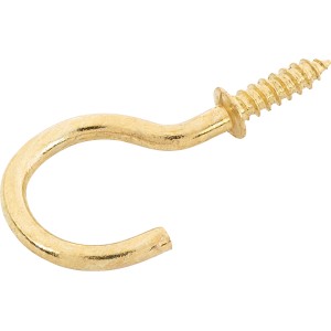 Schraubhaken Gebogen Vermessingt Ø 2,3 x 30 mm 4 Stück