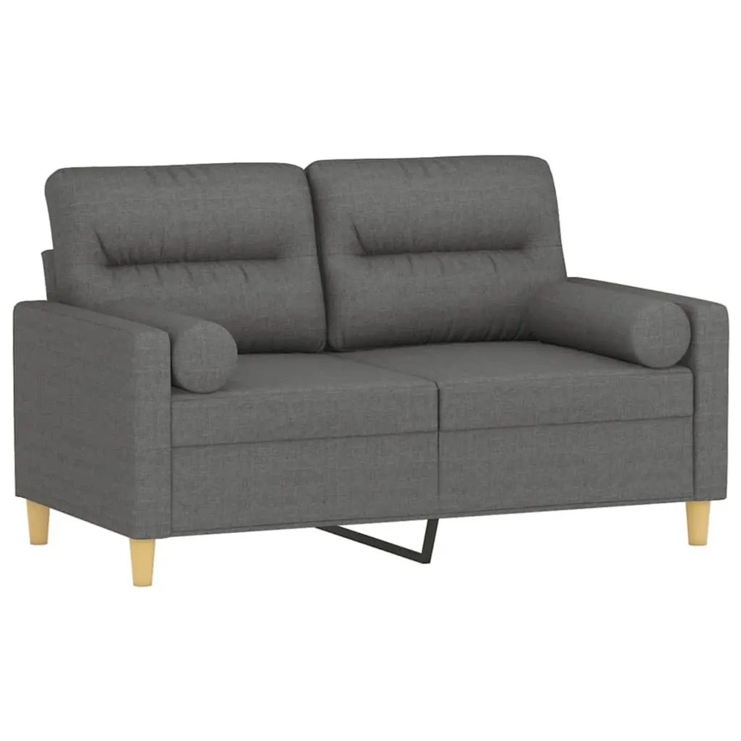 vidaXL 2-Sitzer-Sofa mit Zierkissen Dunkelgrau 120 cm Stoff 3200814 günstig online kaufen