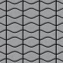 Gebürstete, graue Edelstahl Mosaikfliese mit Wellenmuster. Ideal für Bad und Küche.