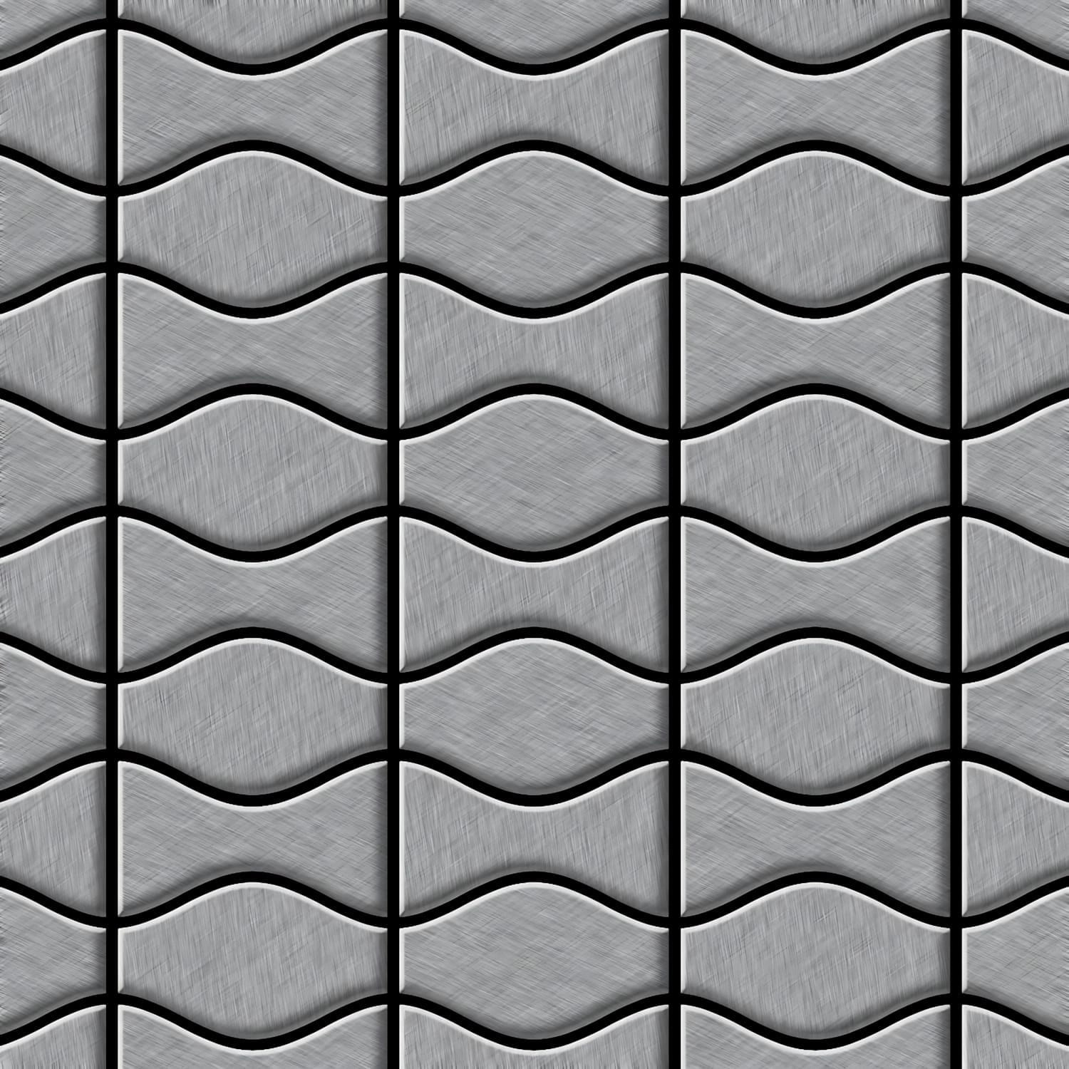 ALLOY Mosaik Fliese Massiv Metall Edelstahl Marine Gebürstet Kismet & Karma günstig online kaufen