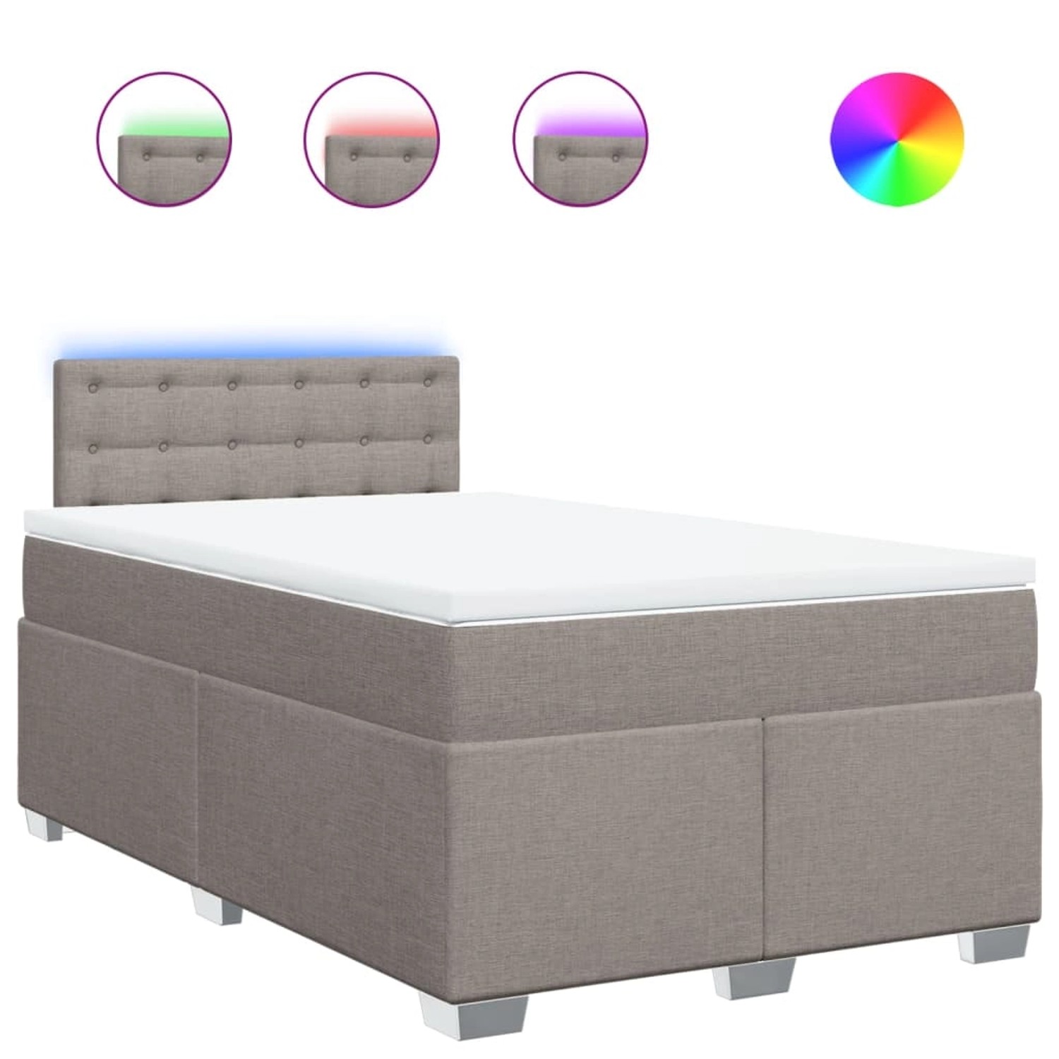 vidaXL Boxspringbett mit Matratze Taupe 120x190 cm Stoff 3288145 günstig online kaufen