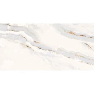 Bodenfliese Feinsteinzeug, 60x30 cm, Marmor-Optik, polierte Glasur für Innenräume.