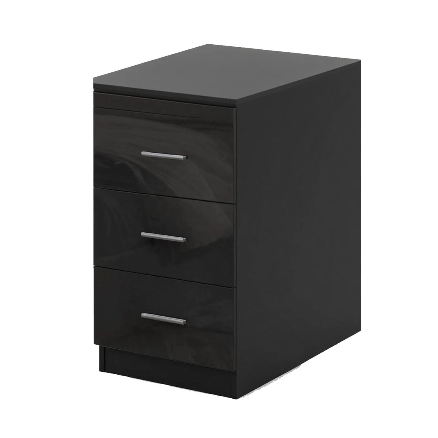 Costway Nachttisch mit 3 Schubladen Schwarz 37x34x66,5cm günstig online kaufen