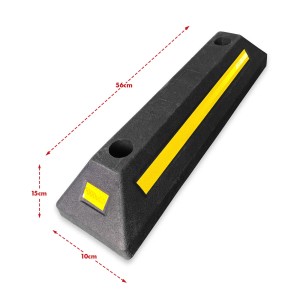 KARAT Parkplatzbegrenzung Fuji, Radstopper aus Kunststoff, schwarz-gelb, 56x10x15 cm.