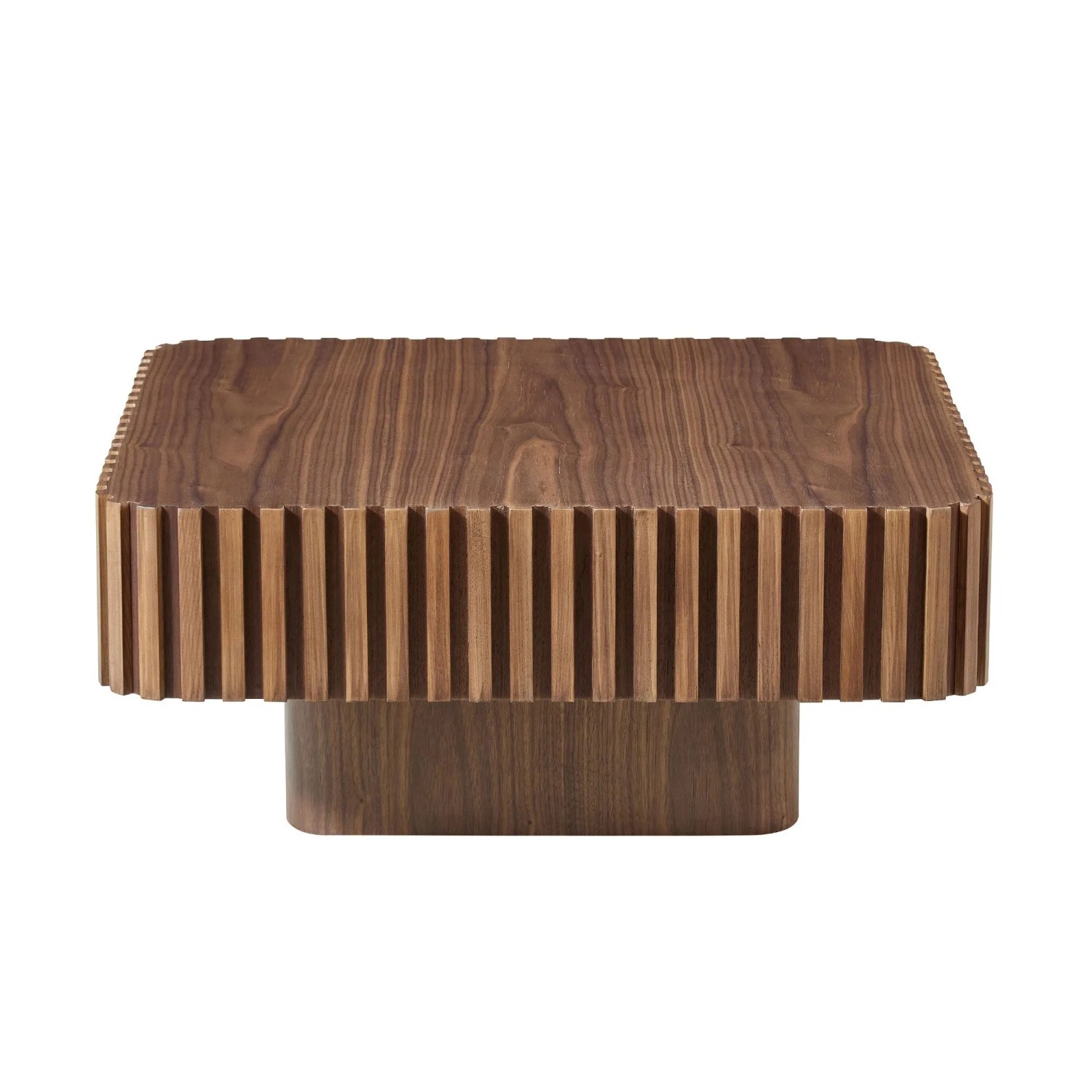 okwish Couchtisch mit MDF Wohnzimmer Quadratisch 80x80x35cm Walnuss