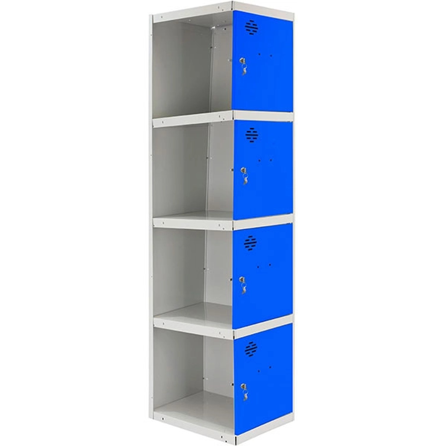 PROREGAL Spind AMEGO HxBxT 180 x 40 x 50 cm 4 Abteile Anbaumodul Grau-Blau günstig online kaufen