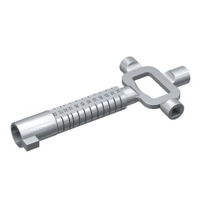 Basi Universal-Steckschlüssel Kurz für Neubauten- Mess- & Steckschlüssel 3 mm Sechskant Zinkdruckguss Vernickelt