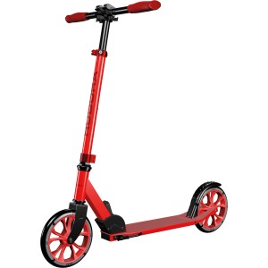 Roter Hudora Scooter Up 200 mit höhenverstellbarem Lenker für Kinder und Erwachsene.