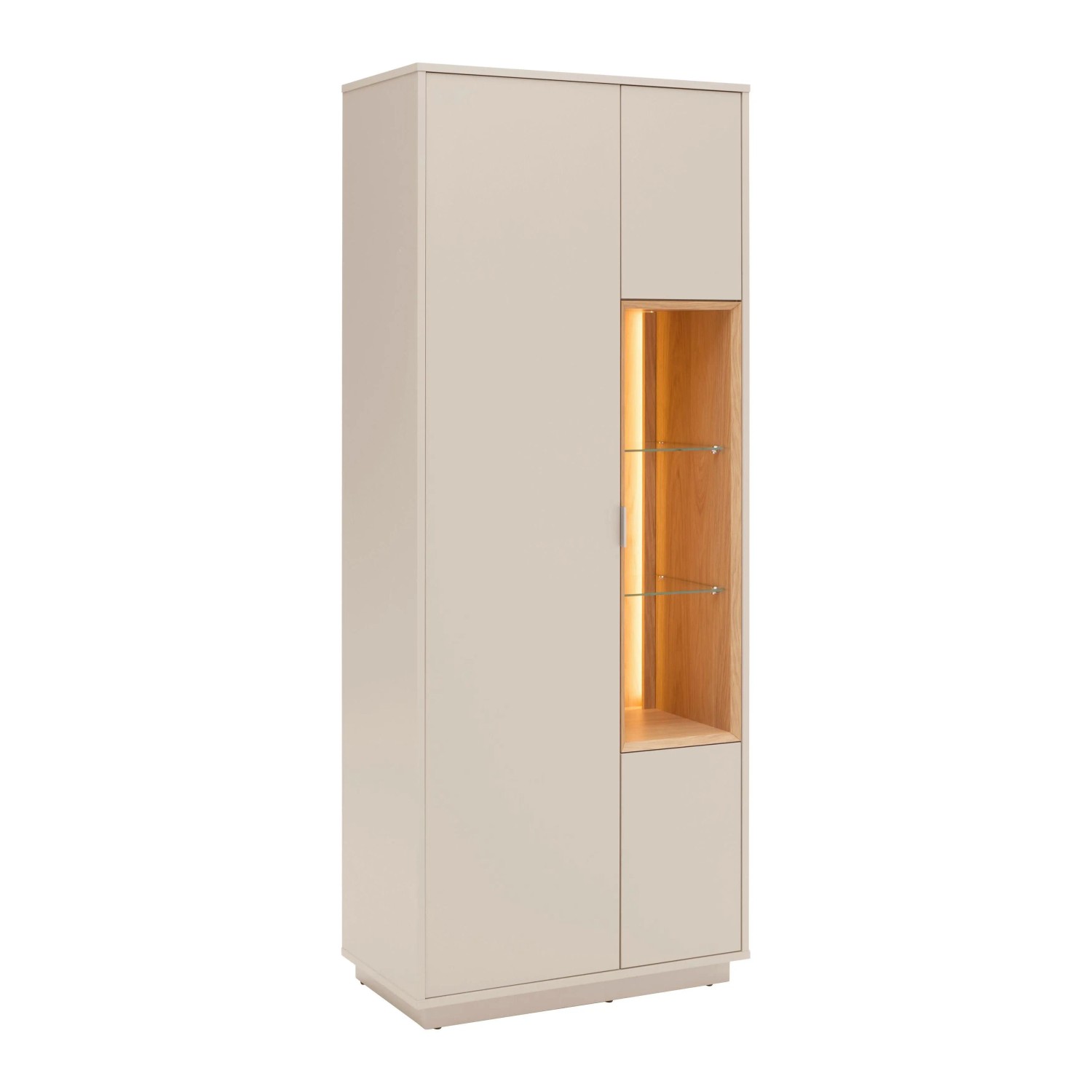 Premium Living Vitrine Velasca Eichefarben/Kaschmir