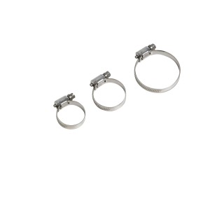 Set aus 15 Schlauchschellen (16-50 mm) aus Edelstahl für sichere Schlauchverbindungen.
