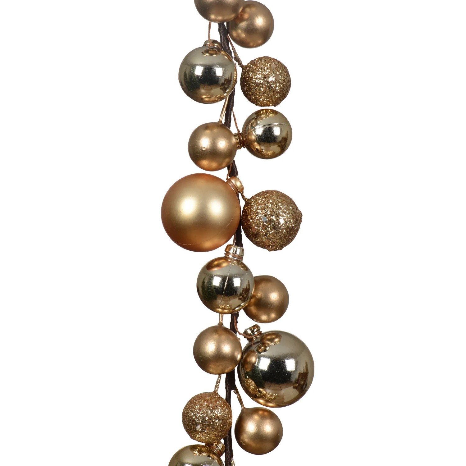 Decoris Kunststoffkugel-Girlande 6 cm x 6 cm x 180 cm Gold