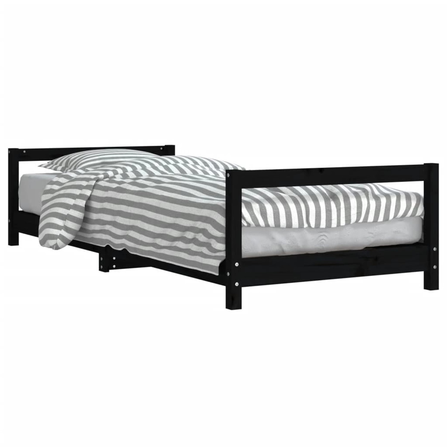 vidaXL Kinderbett Schwarz 90x190 cm Massivholz Kiefer 834404 günstig online kaufen
