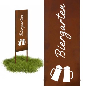 Relaxdays Gartenstecker Eisen Rostbraun Wetterfest 115 cm x 28 cm