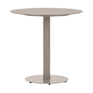 Grauer ebuy24 Hector Gartentisch, Ø70 cm, runder Tisch mit Mittelfuß für Garten und Balkon.