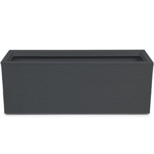 Anthrazitfarbener Ondis24 Pflanzkübel Graphit, 57 Liter, mit Gesteinsoptik für Garten und Balkon.
